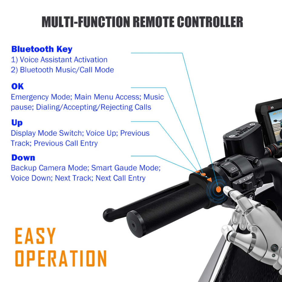 Dual Camera Front And Rear Motorcycle Dvr F9d With Tpms Sony Starvis 4 0