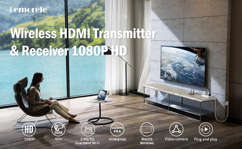 Lemorele G50R20 Wireless HDMI Extender HD 1080P | Shopee Malaysia