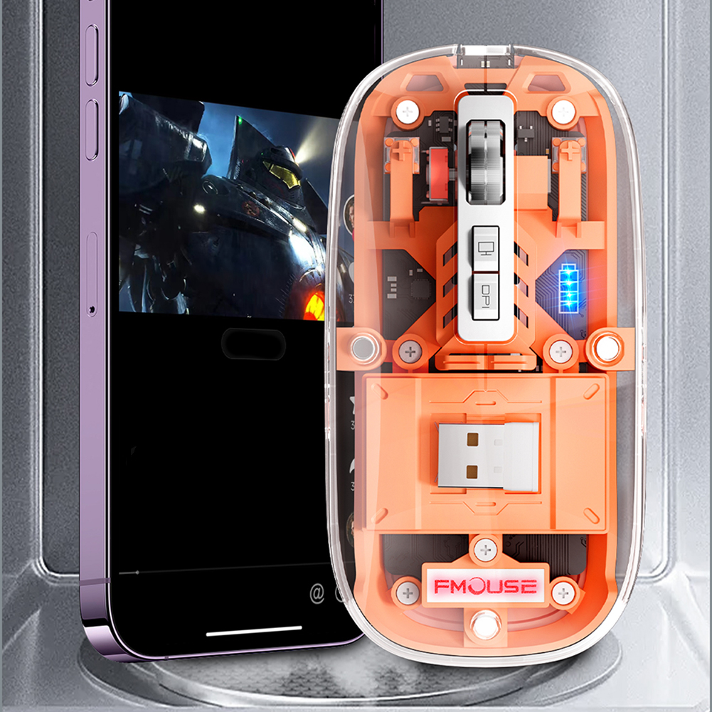 Transparent Wireless Gaming Bluetooth Mouse Rechargeable 2.4G Magnetic ...