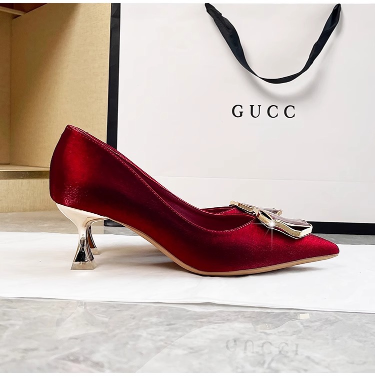 SWEETC Kasut raya perempuan Raya Heels kasut tinggi Women's French - Main Image