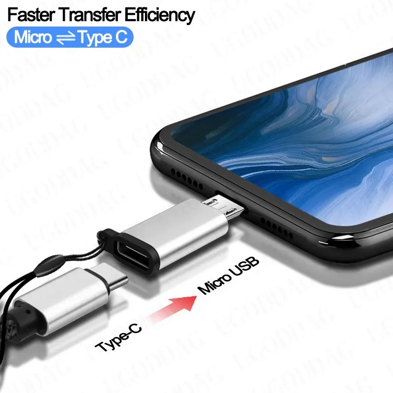 ECILY Micro USB Male to Type c Female Connector Type C To USB 3.0 OTG ...