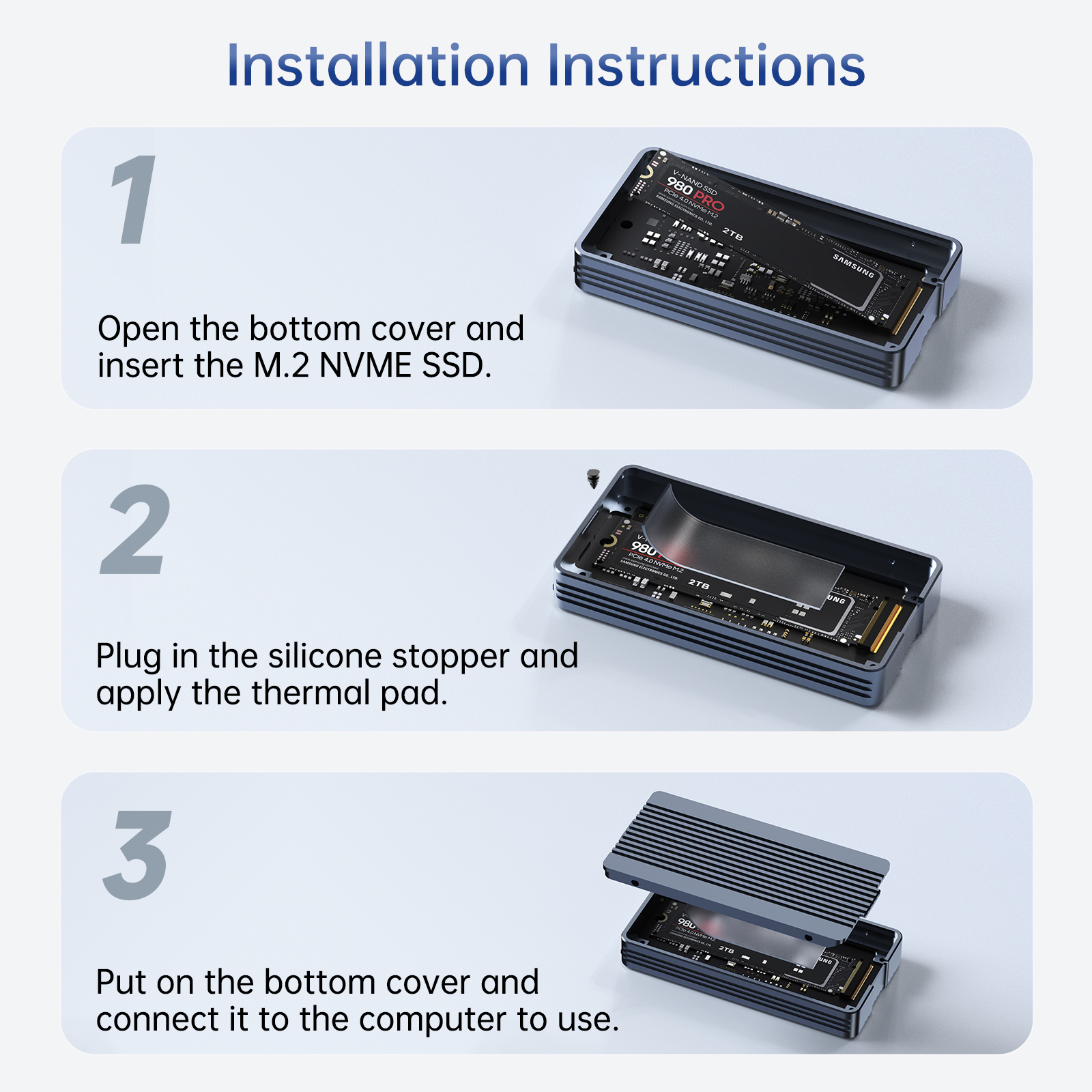 ACASIS USB4 40Gbps M.2 NVME SSD Enclosure Compatible with Thunderbolt 4 ...