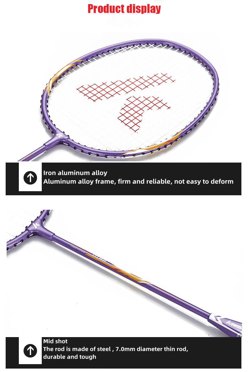 Kawasaki 2pcs Badminton Racket Couple Rackets UP-0182 Aluminum Alloy ...