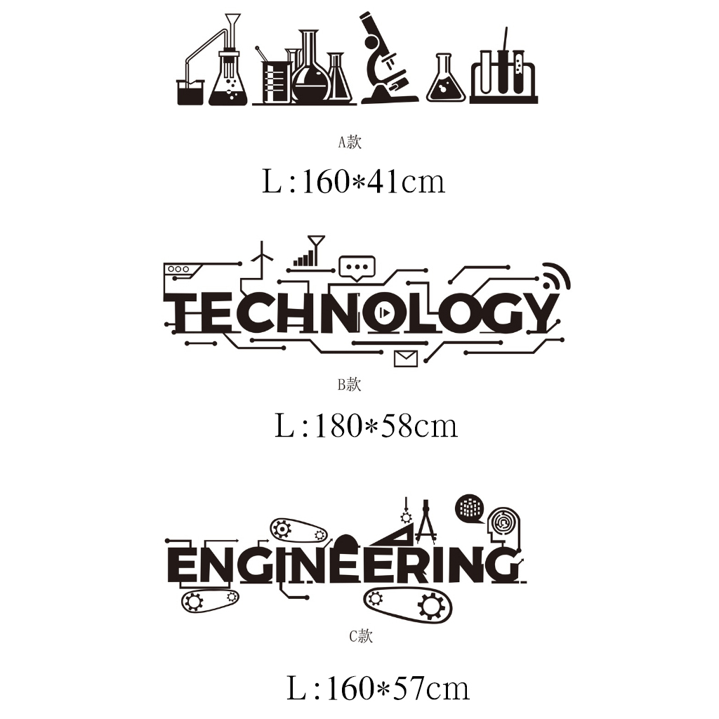 [DAORUI] Creative Unique Technology Stickers Physical Chemistry ...