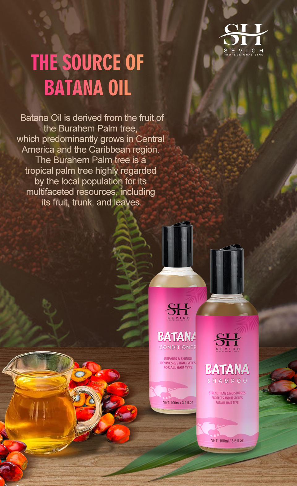 Sevich Batana Oil Shampoo & Conditioner Set – Repariert Geschädigtes Haar & Fördert Wachstum