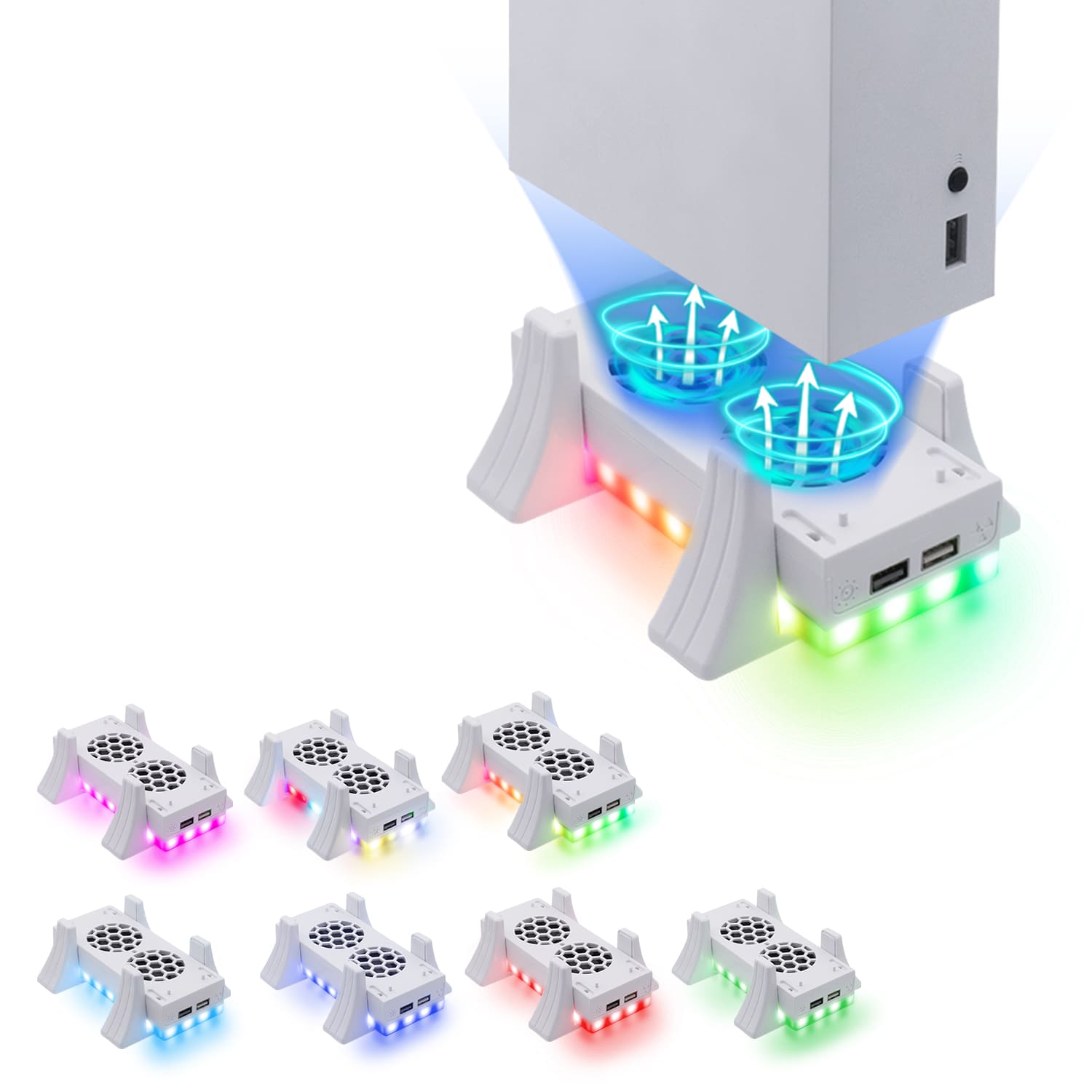 RGB Cooling Fan for Xbox Series S Console with 7 Kinds of Colorful ...