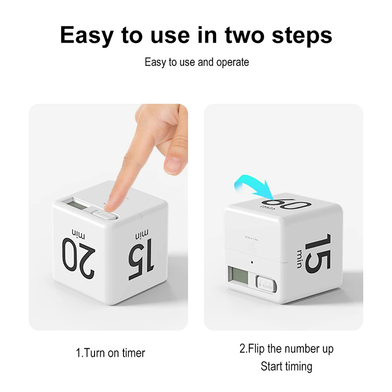 KIPRUN Cube Timer, Digital Kitchen Timer Countdown Alarm, Time ...