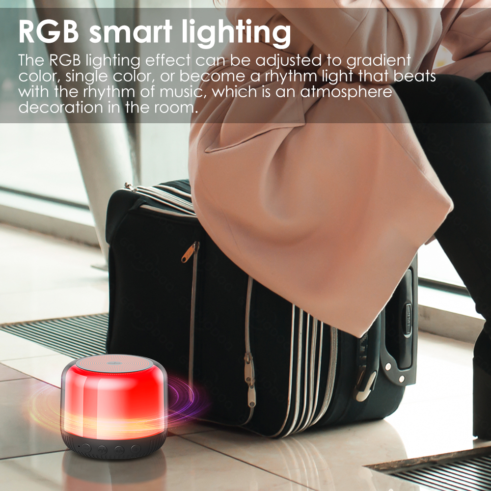 GOOJODOQ Portable Wireless Mini Bluetooth Speaker With LED Light ...