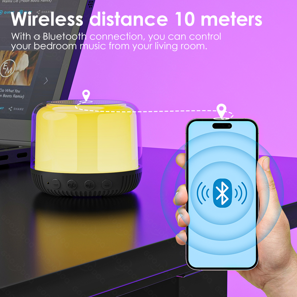 GOOJODOQ Portable Wireless Mini Bluetooth Speaker With LED Light ...