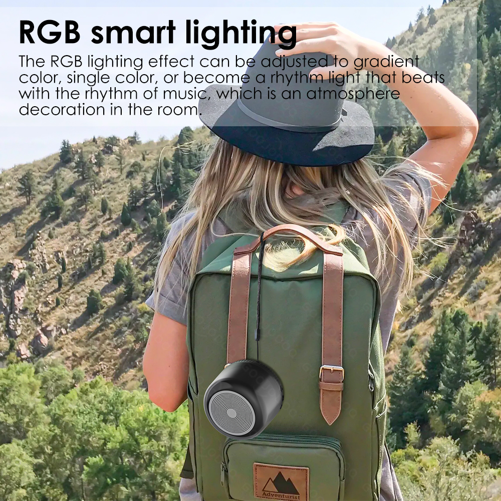 GOOJODOQ Portable Wireless Mini Bluetooth Speaker With LED Light ...