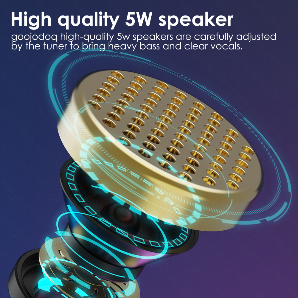 GOOJODOQ Portable Wireless Mini Bluetooth Speaker With LED Light ...