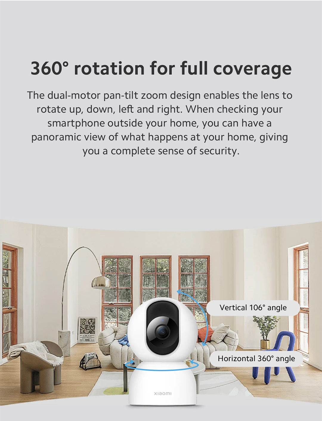 Xiaomi Smart Camera C400, 4MP, 360° Rotation, AI Human Detection, 2.4GHz /  5G