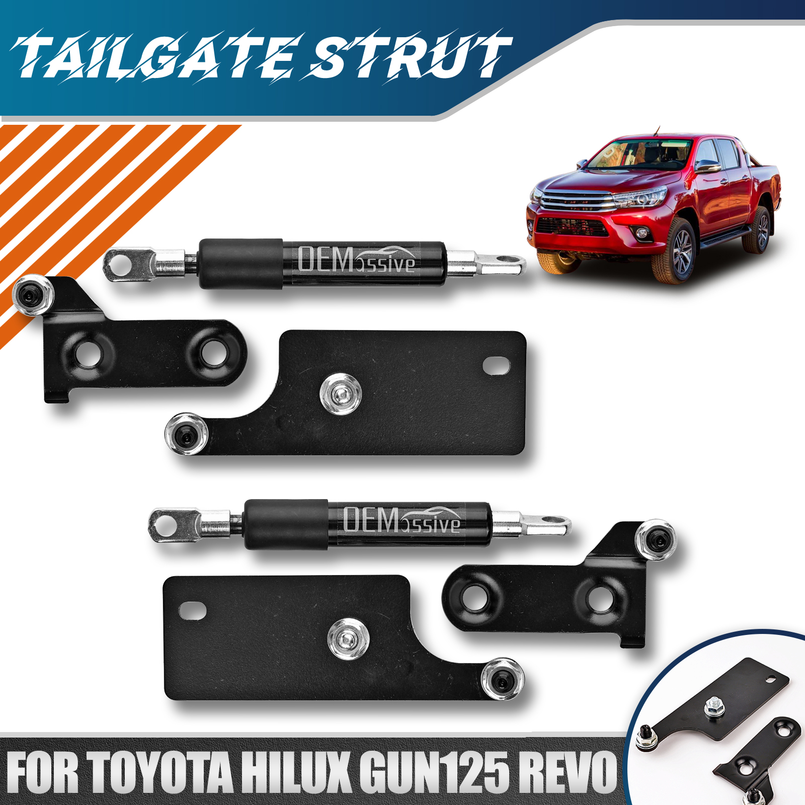 Pair (Left+Right) Toyota Hilux REVO Rouge 2015-2020 Rear Tailgate Board ...