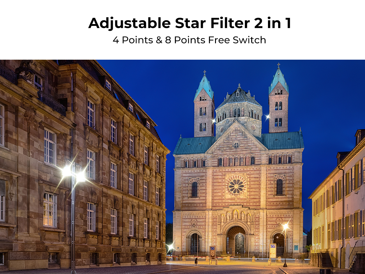 K&F CONCEPT Star Filter 4-8 Points Variable Starburst Filter Cross ...