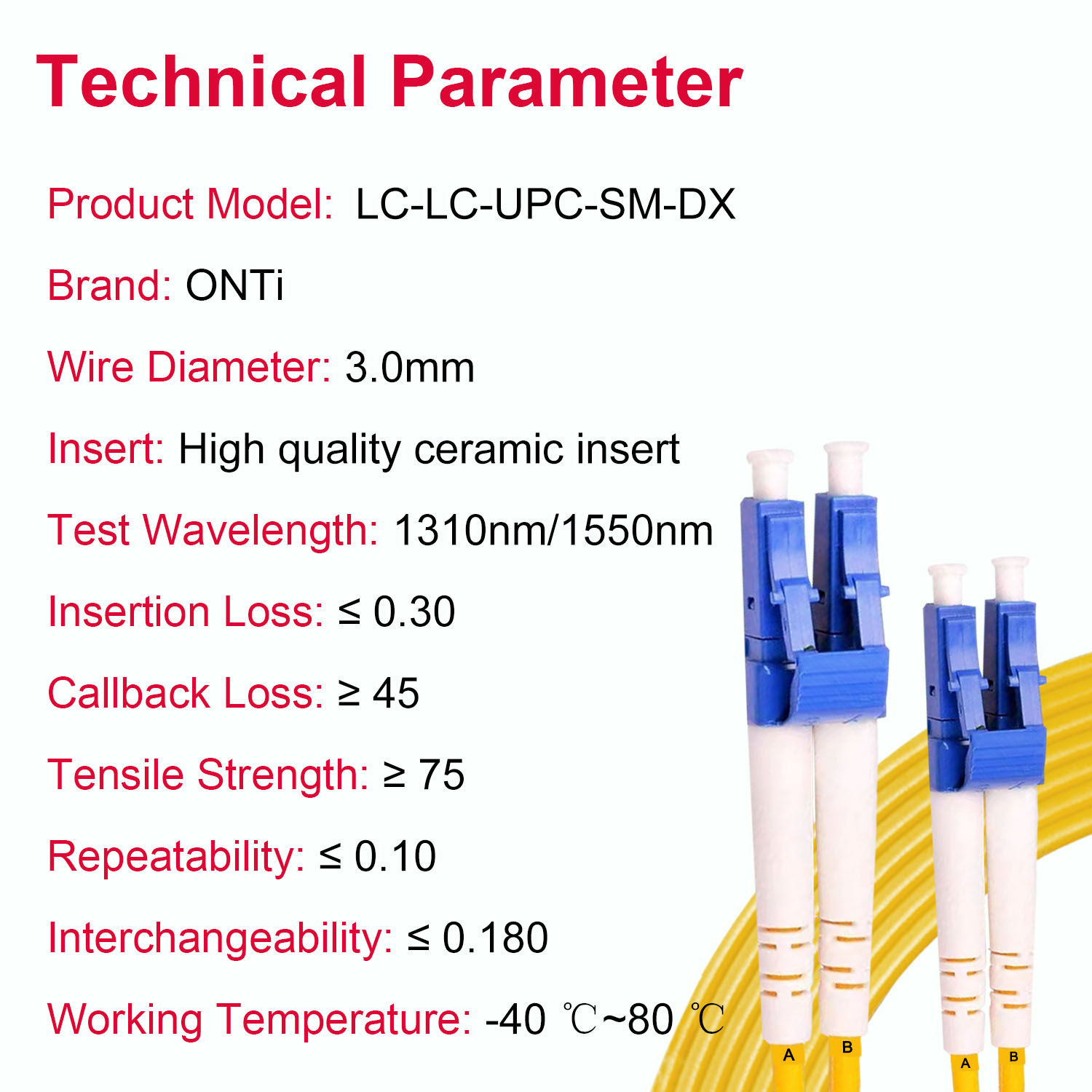 Fiber Optic Patch Cord LC to LC Singlemode Duplex Extension Fiber Optic ...
