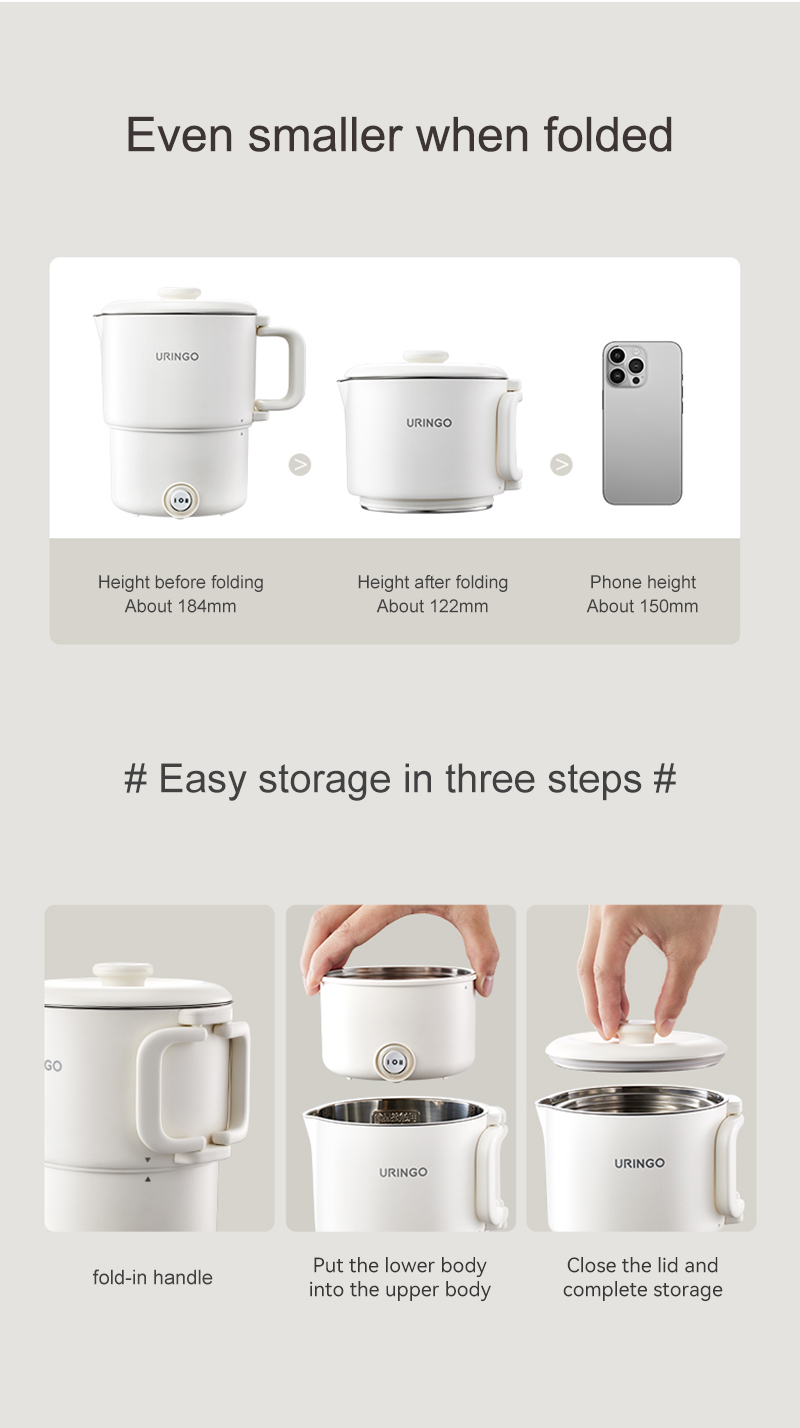 URINGO Foldable Electric Kettle Mini Size Portable To Travel Global Use ...