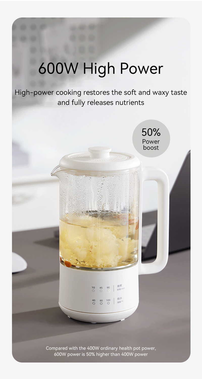 URINGO Glass Electric Kettle Mini Size Flower Teapot Office Multi ...
