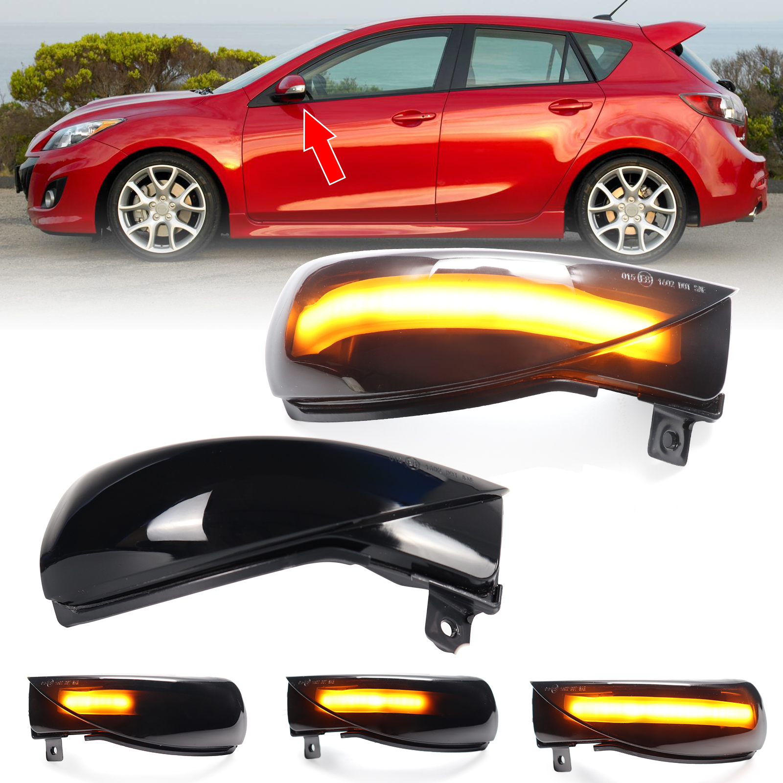 thumbnail image 2 of Smoked Switchback LED DRL & Signal Lights For Mazda 323, 626, B-Series Truck 2 of 6