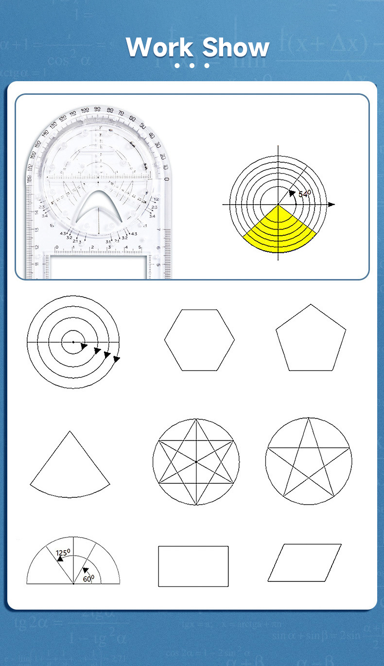 Multifunctional Drawing Ruler Geometric Function Drawing Measuring ...