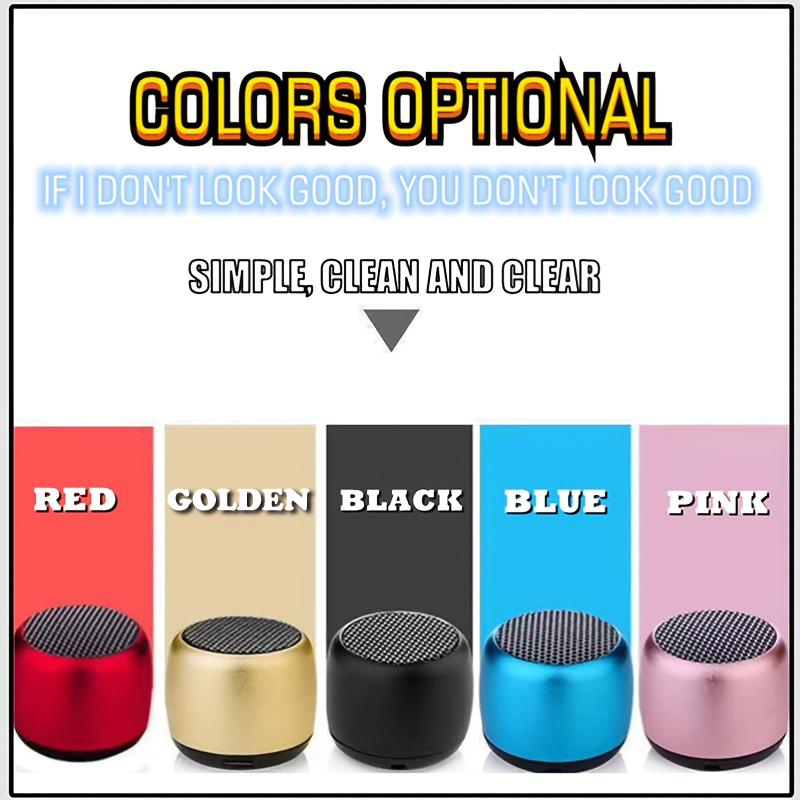 M1 Wireless Mini Bluetooth Speaker Metal Outdoor Subwoofer Stereo Sound ...