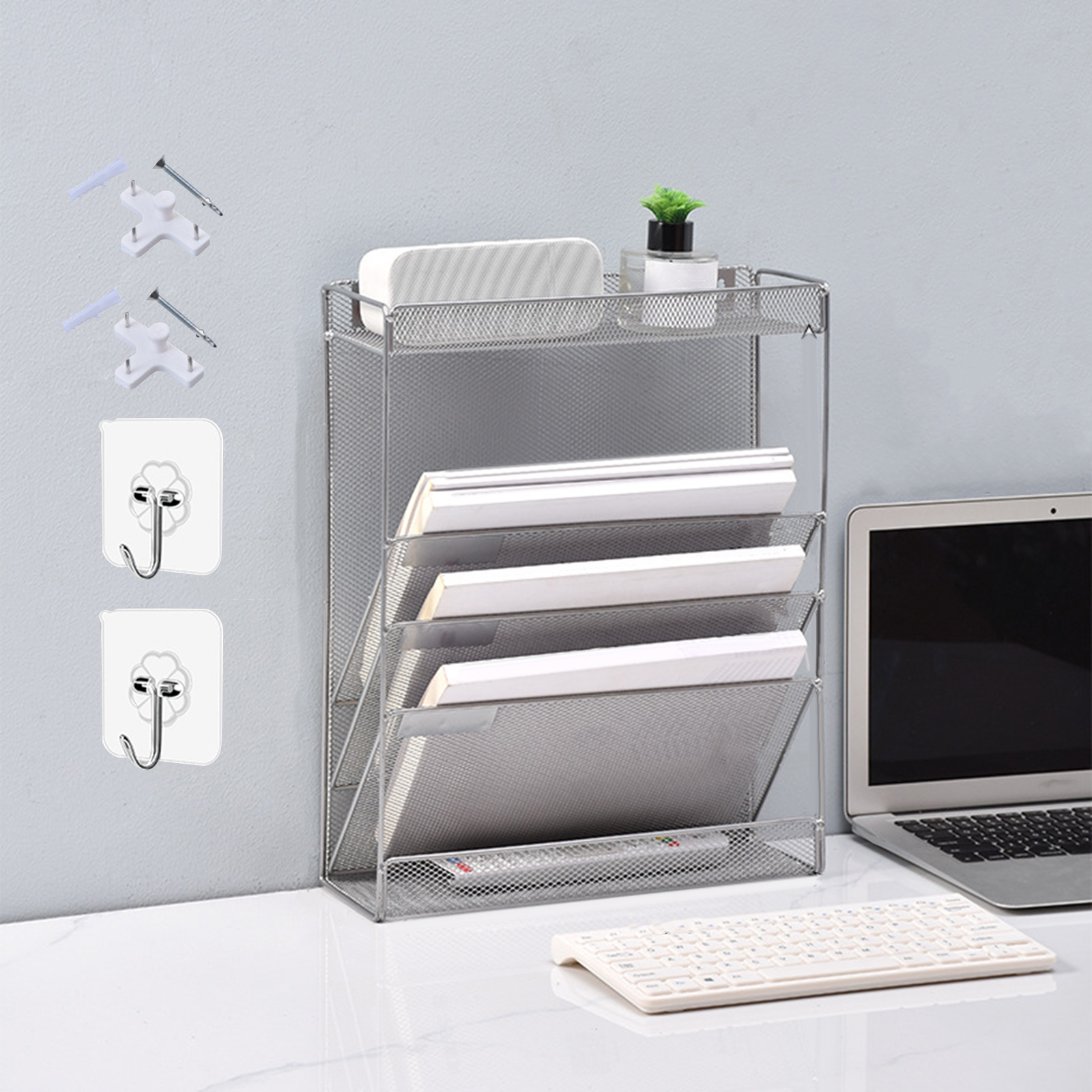 [Chiwanji] Hanging File Holder Rack Mail Organizer Organization with ...