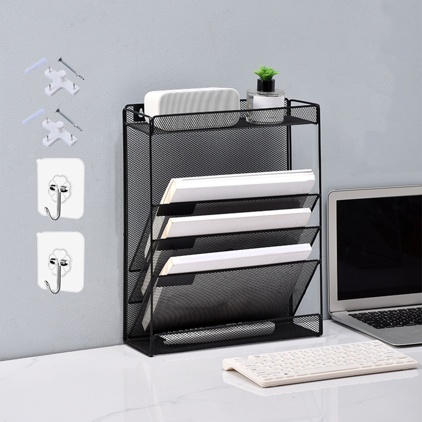 [Chiwanji] Hanging File Holder Rack Mail Organizer Organization with ...