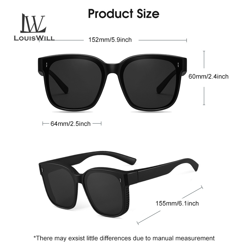 LouisWill 2 In 1 Sunglasses Polarized Sunglasses Vertical Rice Nail ...