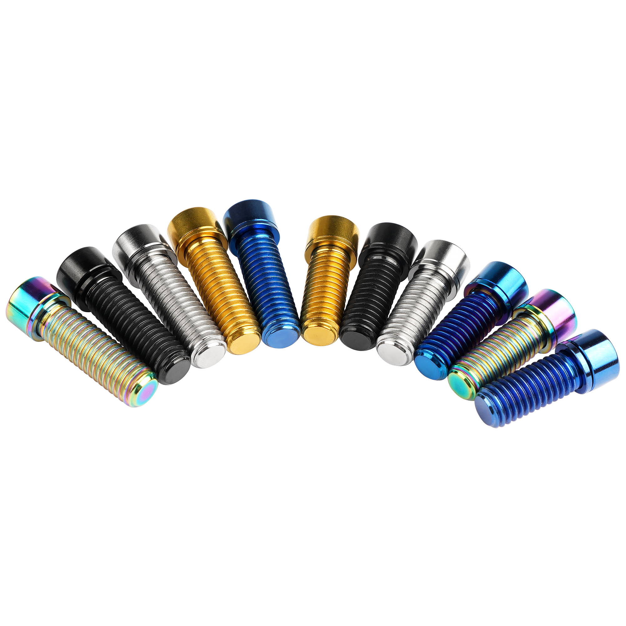 Vis De Potence Titane Pour BMX/VTT M7/M8x20/25mm, Grade 5 (6Al-4V), Avec Rondelle, Multicolore