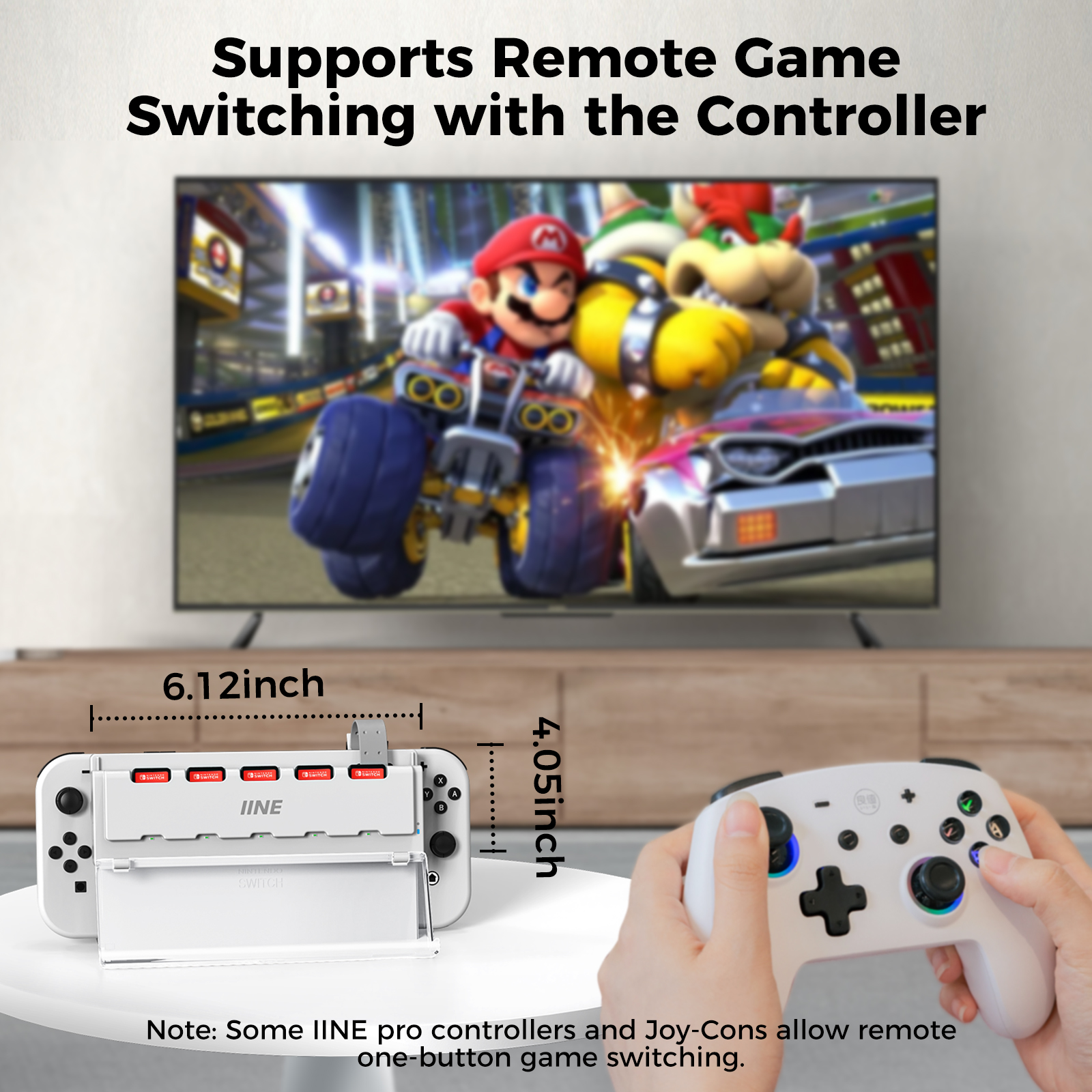 IINE Switch HUB Card Reader, 5-in-1 Game Cards Switcher for