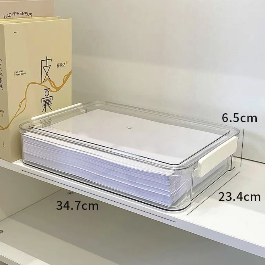 Desktop Test Paper Storage Box Tidy-up Box Transparent Plastic Account ...