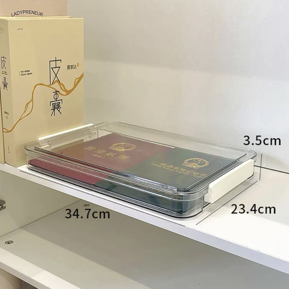 Desktop Test Paper Storage Box Tidy-up Box Transparent Plastic Account ...