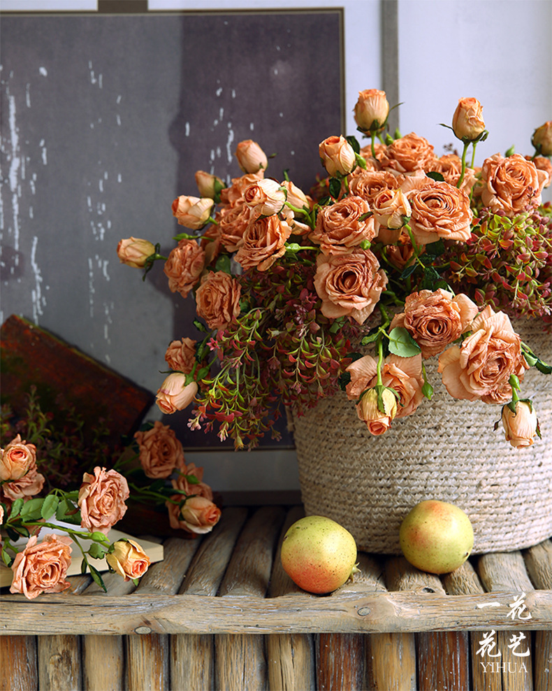 French Oil Painting Coke Edge Simulation Rose Rose Fake Flower Retro ...