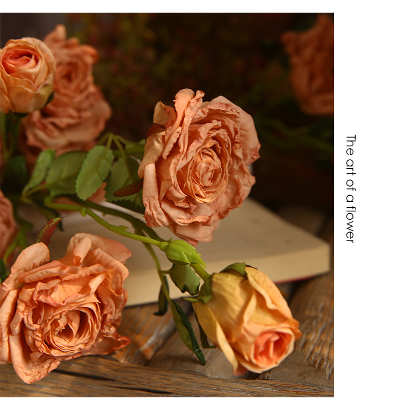 French Oil Painting Coke Edge Simulation Rose Rose Fake Flower Retro ...