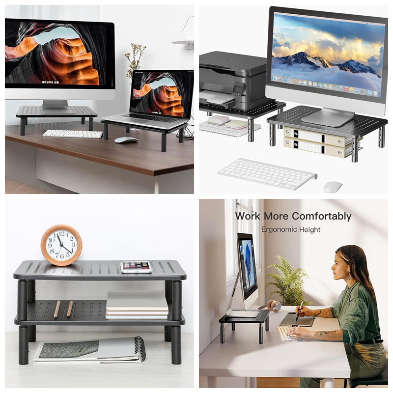 Laptop Lifting Rack Monitor Raiser Stand 3 Height Adjustable Screen ...