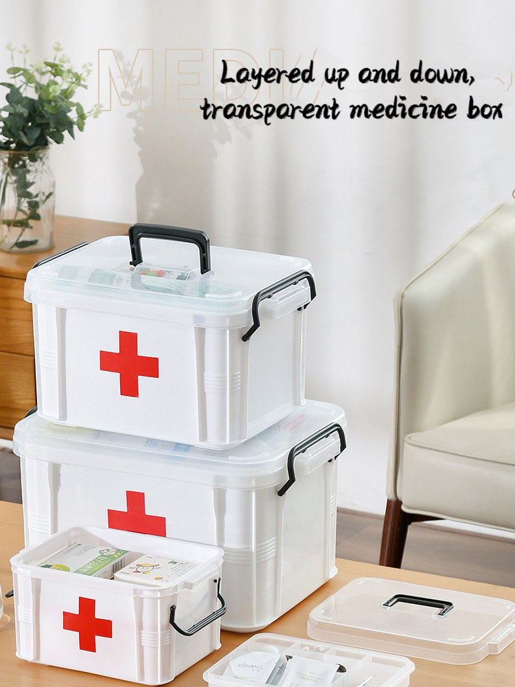 Transparent Visible First Aid Box Multifunctional Household Double ...
