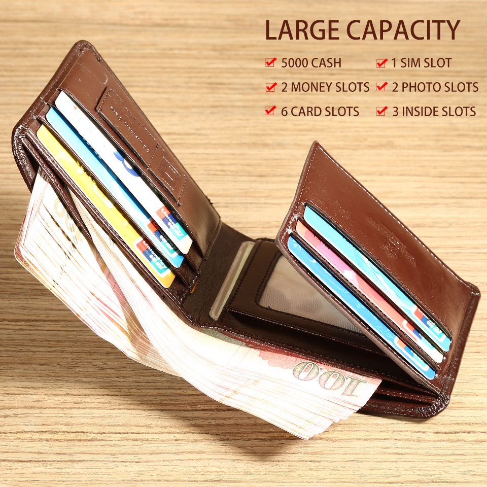 【Ready Stock】ManBang Classic Style Short Wallet Genuine Leather Men ...