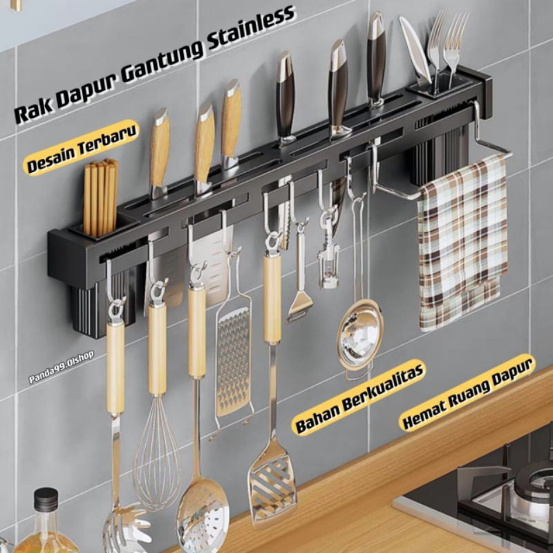 Wall mounted knife holder Steel Wall Mounted Knife Storage Rack Kitchen ...