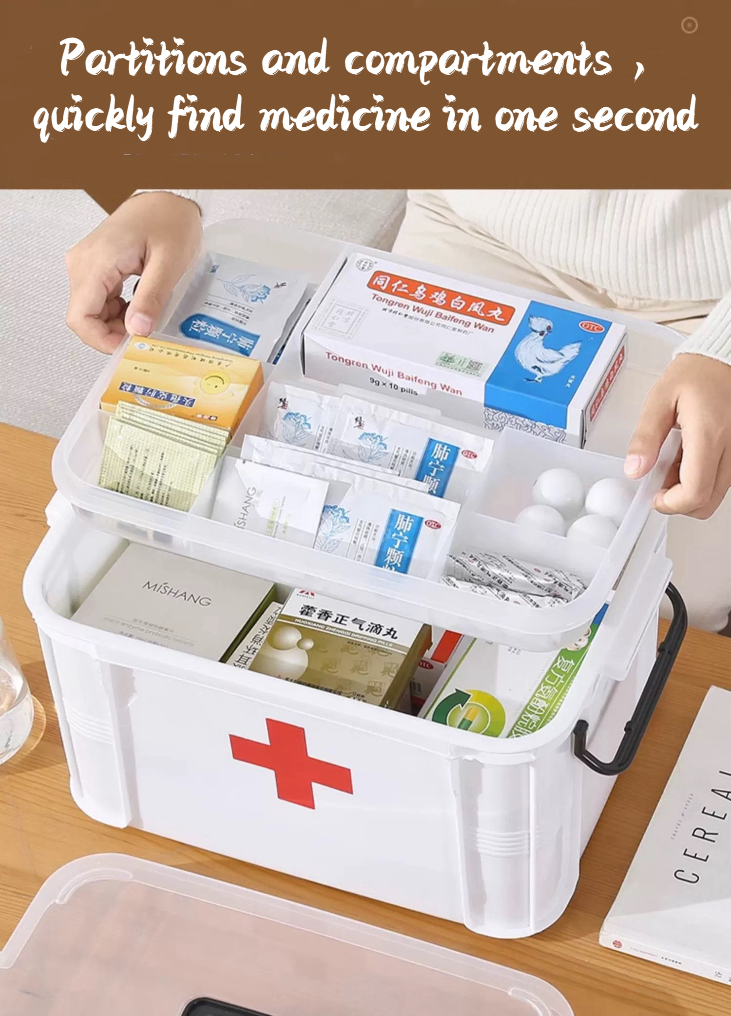Transparent Visible First Aid Box Multifunctional Household Double ...