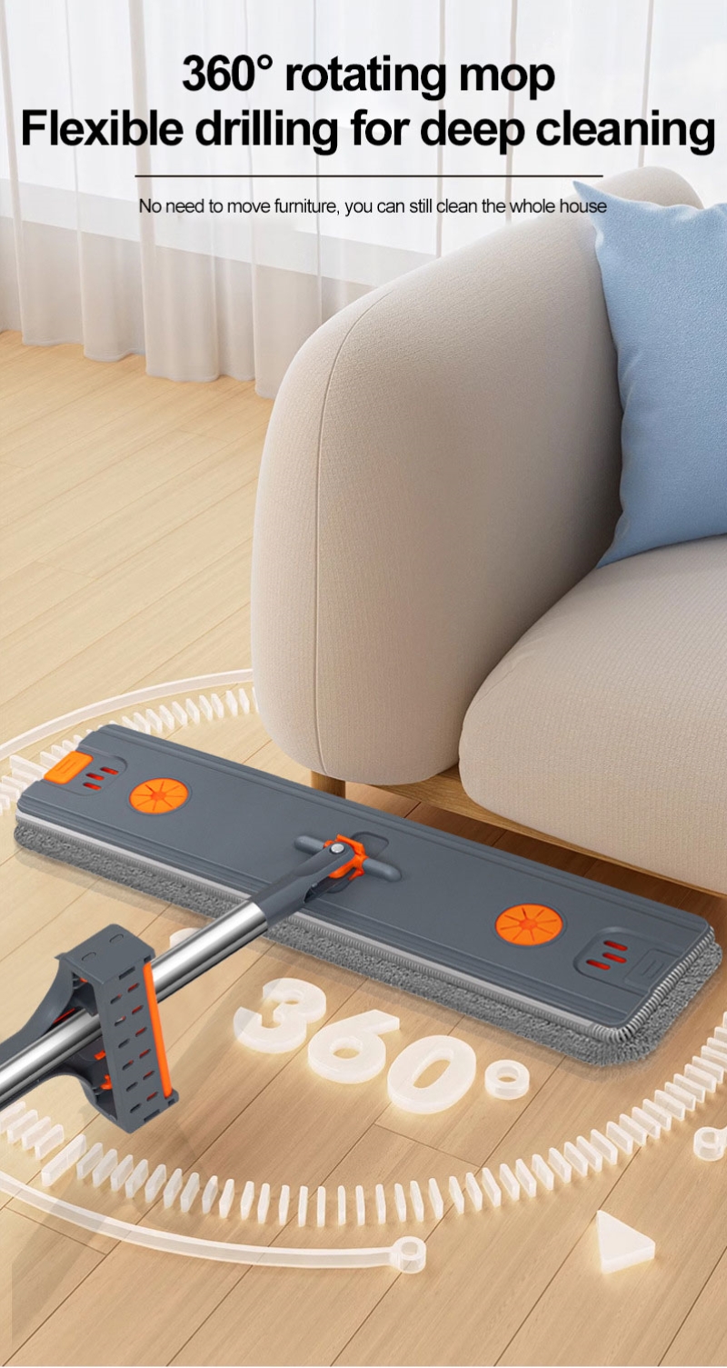 NEW 45CM Flat Mop Heavy Duty XL Size Floor Mop With Scraper Mop Lantai ...