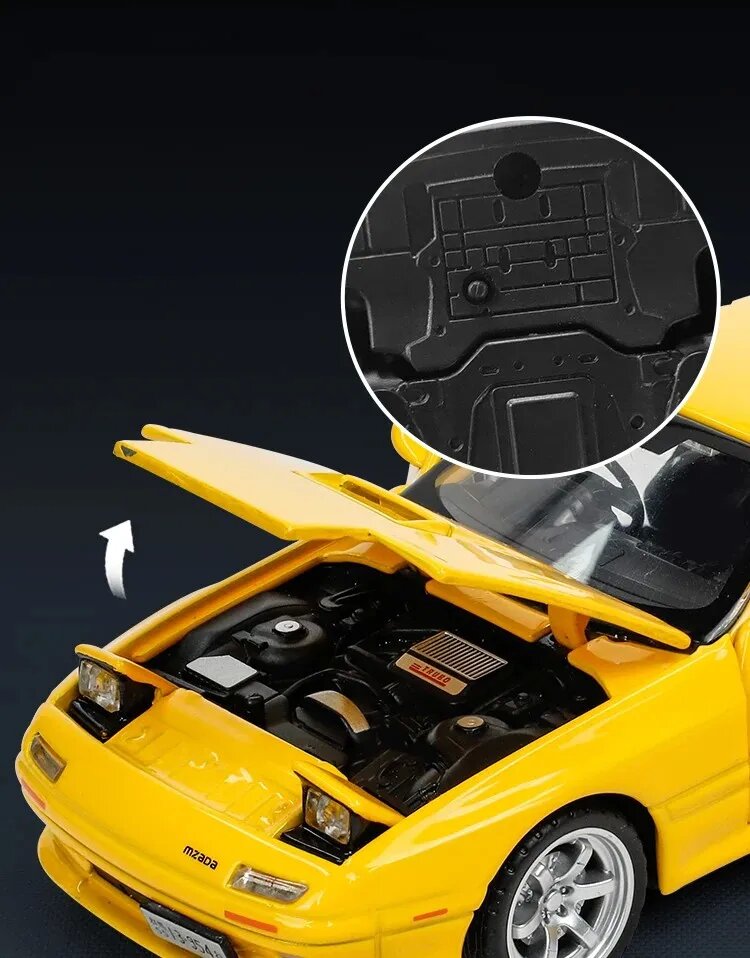 INITIAL D Diecast car 1:32 Mazda RX-7 FC JDM Coupe Car Models Alloy ...
