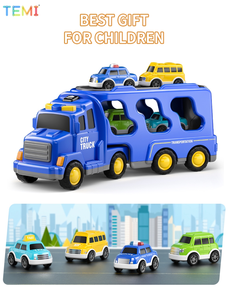 ⭐ Shipping from Malaysia ⭐TEMI 5 in 1 Diecast Carrier Truck Toys Cars ...