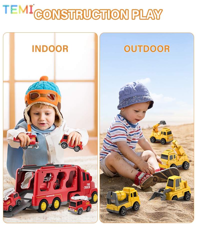 ⭐ Shipping from Malaysia ⭐TEMI 5 in 1 Diecast Carrier Truck Toys Cars ...