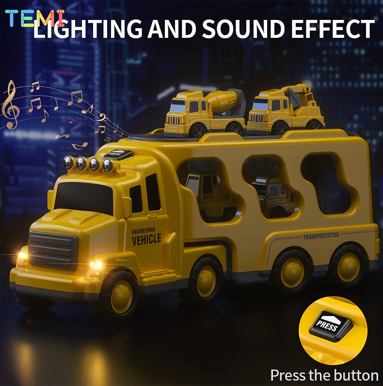 ⭐ Shipping from Malaysia ⭐TEMI 5 in 1 Diecast Carrier Truck Toys Cars ...