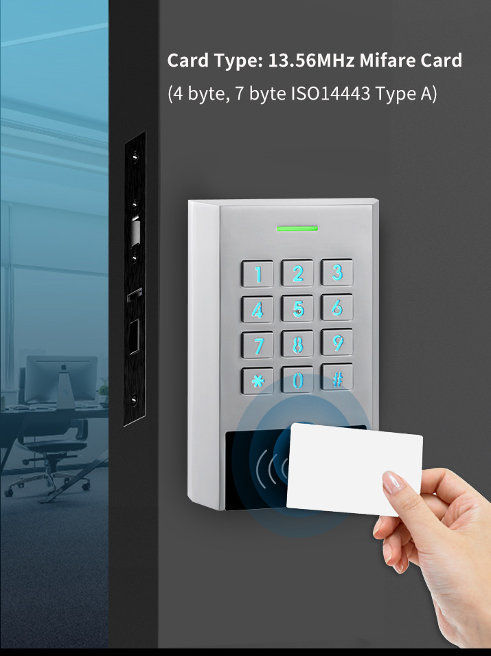 Waterproof outdoor standalone door access control keypad wiegand rfid ...