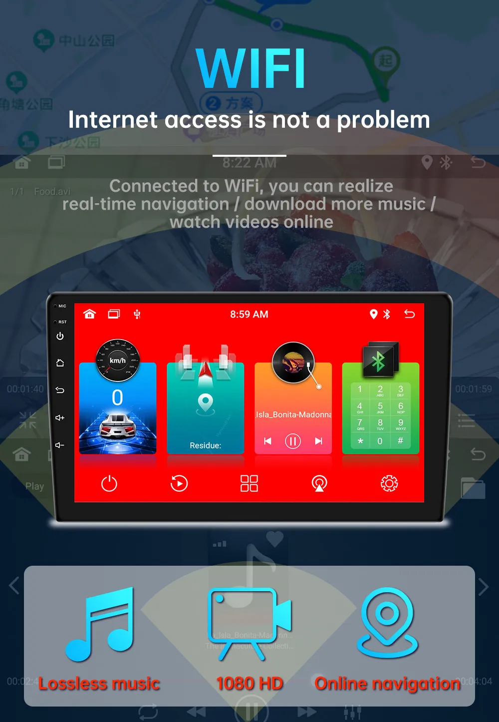 Free Camera Android 13 Car Android Player 【4GB RAM+64GB ROM】octa-co ...