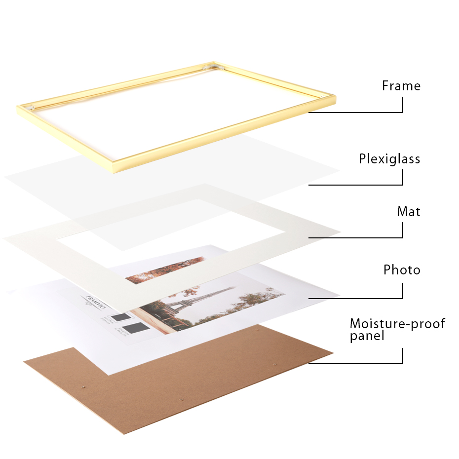 Black Picture Frame for Poster Photo 30x40 40x50 50x70cm A4 Simple ...