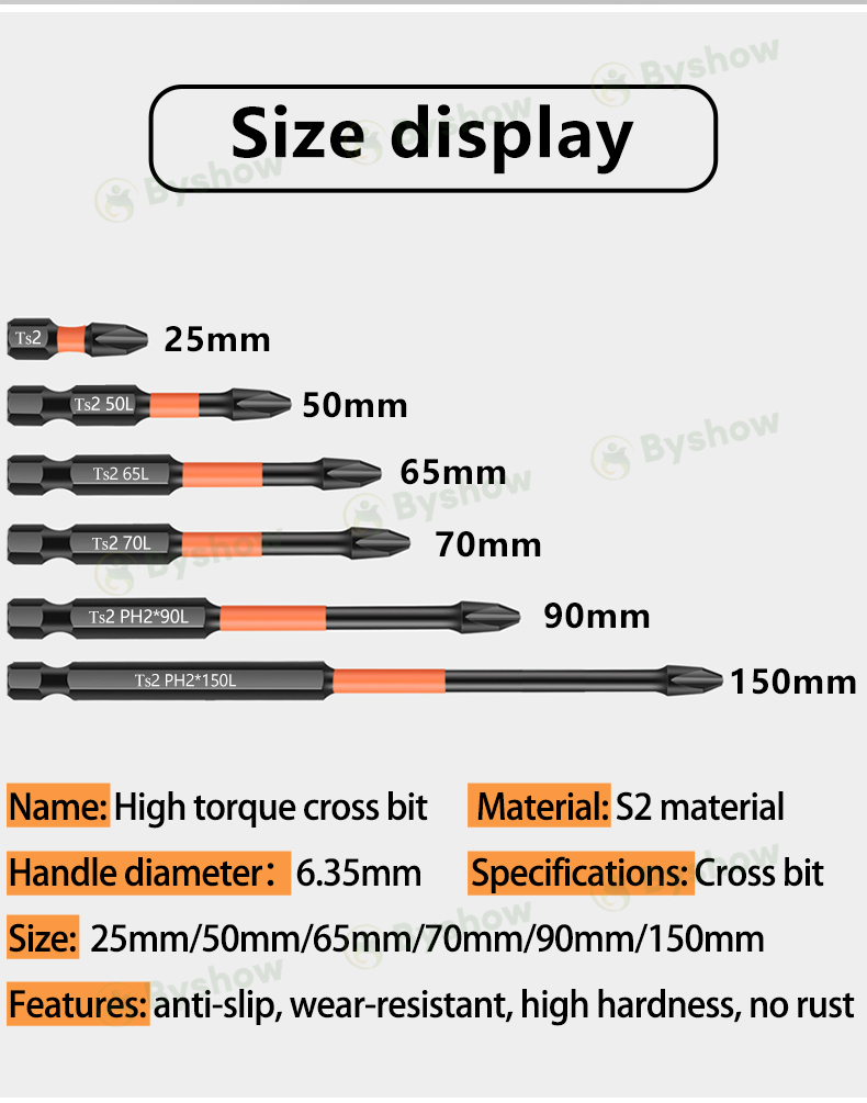 【Byshow】🔥Malaysia In Stock🔥Magnetic Batch Screwdriver Bit Set S2 Anti ...