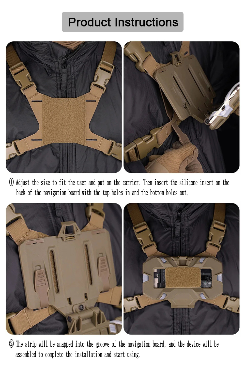 SINAIRSOFT Tactical Vest MOLLE Folded Navigation Board Mobile Phone ...