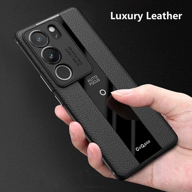 Leather Phone Case For Vivo V30 V29 x100 x100s x90 x80 x70 pro S18 5G Case  Stylish Luxury Soft Back Cover For Vivo V 29 V29Pro Camera Protection