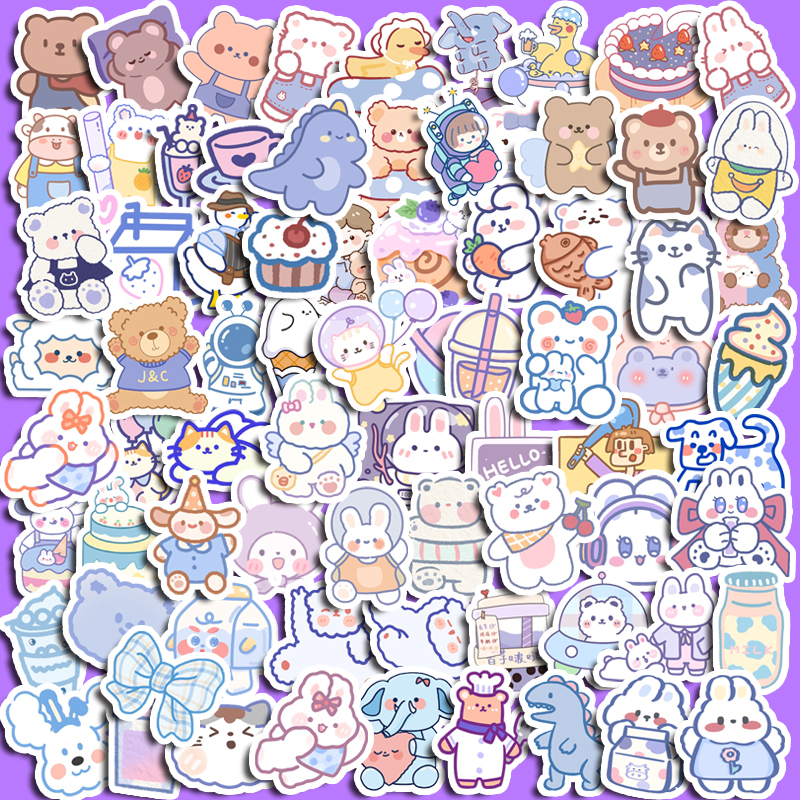 100PCS Cute Anime Animal Stickers - Waterproof Vinyl Decals for Laptop ...